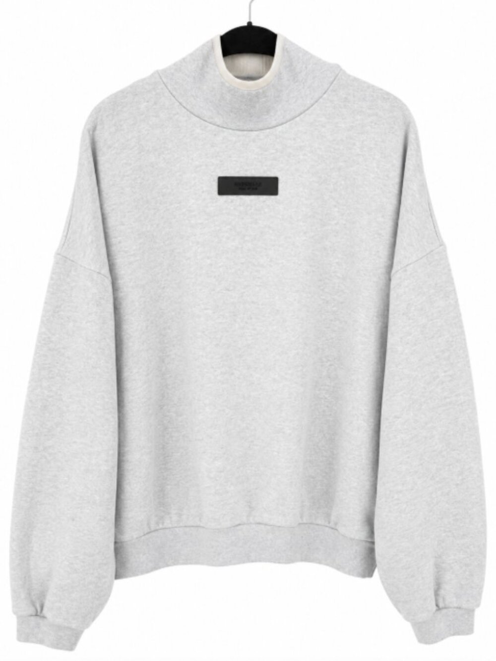 Fear of God ESSENTIALS Cropped Mock Neck Hoodie Light Heather Grey Small